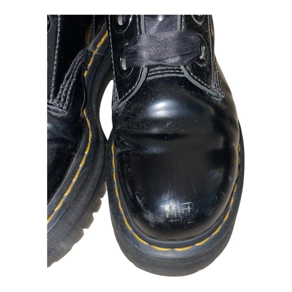 DR.MARTENS Molly Leather Platform Boots in Black Buttero SIZE 9 - Picture 5 of 12